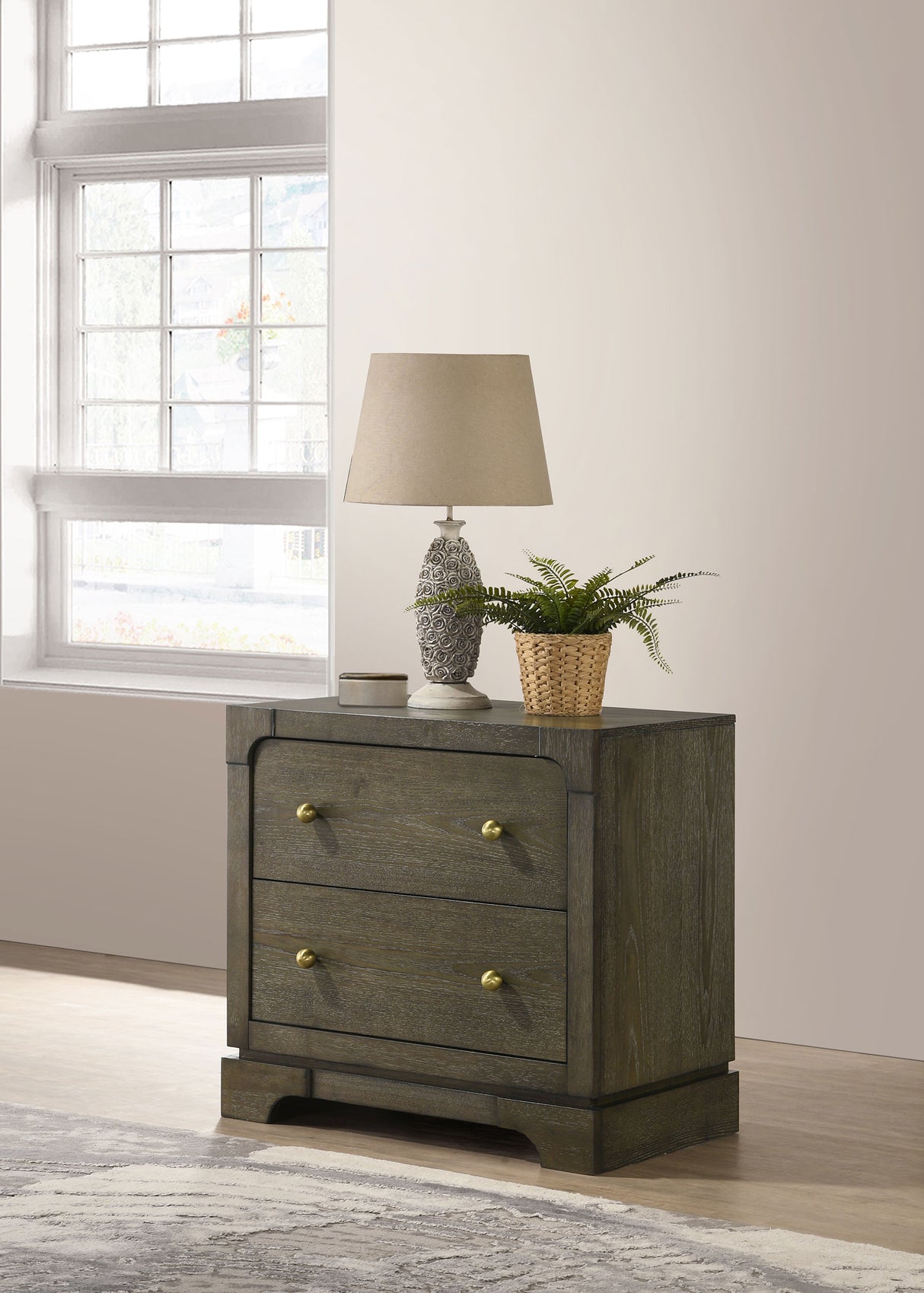 Gran Park 2-drawer Nightstand Bedside Table Dark Cocoa - Home Elegance USA