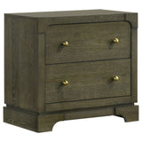 Gran Park 2-drawer Nightstand Bedside Table Dark Cocoa - Home Elegance USA