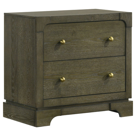 Gran Park 2-drawer Nightstand Bedside Table Dark Cocoa - Home Elegance USA