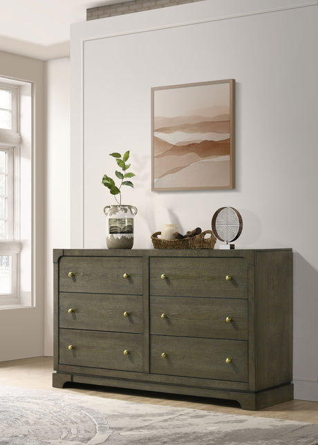 Gran Park 6-drawer Dresser Cabinet Dark Cocoa - Home Elegance USA