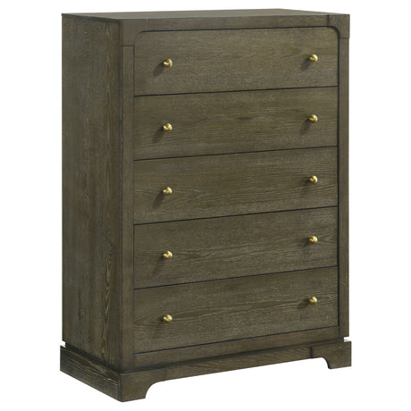 Gran Park 5-drawer Bedroom Chest of Drawers Dark Cocoa - Home Elegance USA