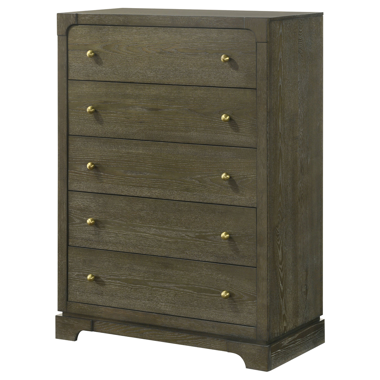 Gran Park 5-drawer Bedroom Chest of Drawers Dark Cocoa - Home Elegance USA
