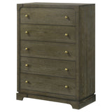 Gran Park 5-drawer Bedroom Chest of Drawers Dark Cocoa - Home Elegance USA
