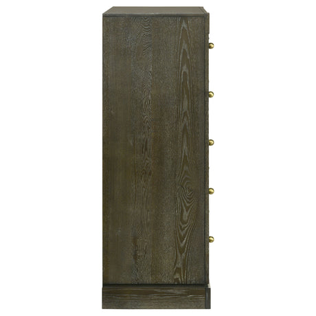 Gran Park 5-drawer Bedroom Chest of Drawers Dark Cocoa - Home Elegance USA