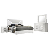 Ives 4-piece Eastern King Bedroom Set White High Gloss - sold by Home Elegance USA