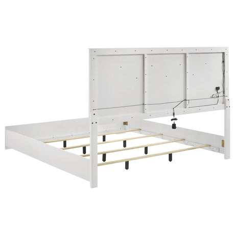Ives 5-piece Eastern King Bedroom Set White High Gloss - sold by Home Elegance USA