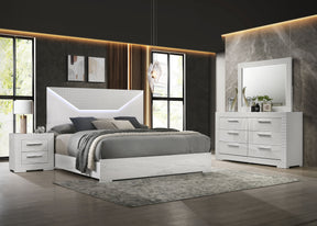 Ives 4-piece Queen Bedroom Set White High Gloss - sold by Home Elegance USA