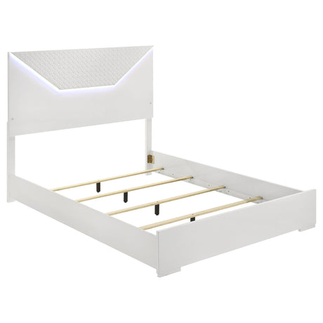 Ives 4-piece Queen Bedroom Set White High Gloss - sold by Home Elegance USA