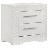 Ives 2-drawer Nightstand Bedside Table White High Gloss - Home Elegance USA