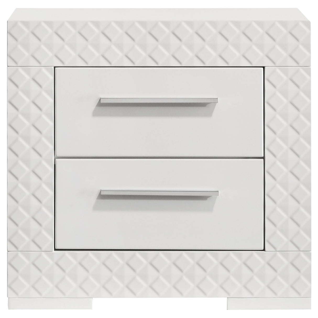Ives 2-drawer Nightstand Bedside Table White High Gloss - Home Elegance USA