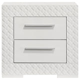 Ives 2-drawer Nightstand Bedside Table White High Gloss - Home Elegance USA