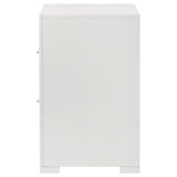 Ives 2-drawer Nightstand Bedside Table White High Gloss - Home Elegance USA