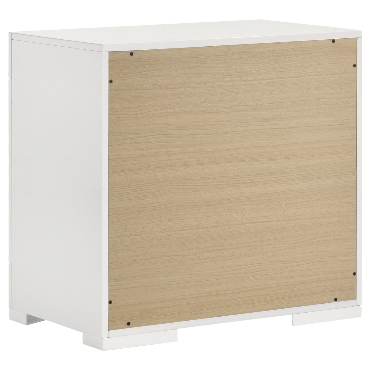 Ives 2-drawer Nightstand Bedside Table White High Gloss - Home Elegance USA