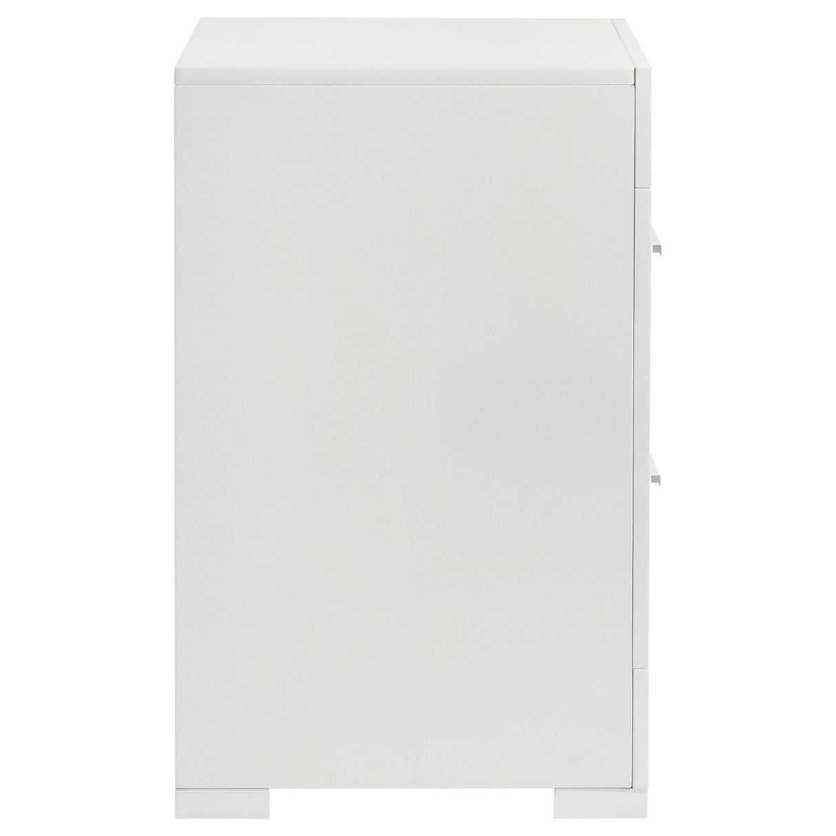 Ives 2-drawer Nightstand Bedside Table White High Gloss - Home Elegance USA