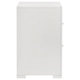 Ives 2-drawer Nightstand Bedside Table White High Gloss - Home Elegance USA