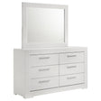 Ives 6-drawer Dresser and Mirror White High Gloss - Home Elegance USA