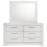 Ives 6-drawer Dresser and Mirror White High Gloss - Home Elegance USA