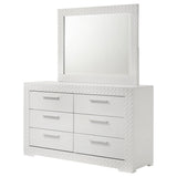 Ives 6-drawer Dresser and Mirror White High Gloss - Home Elegance USA