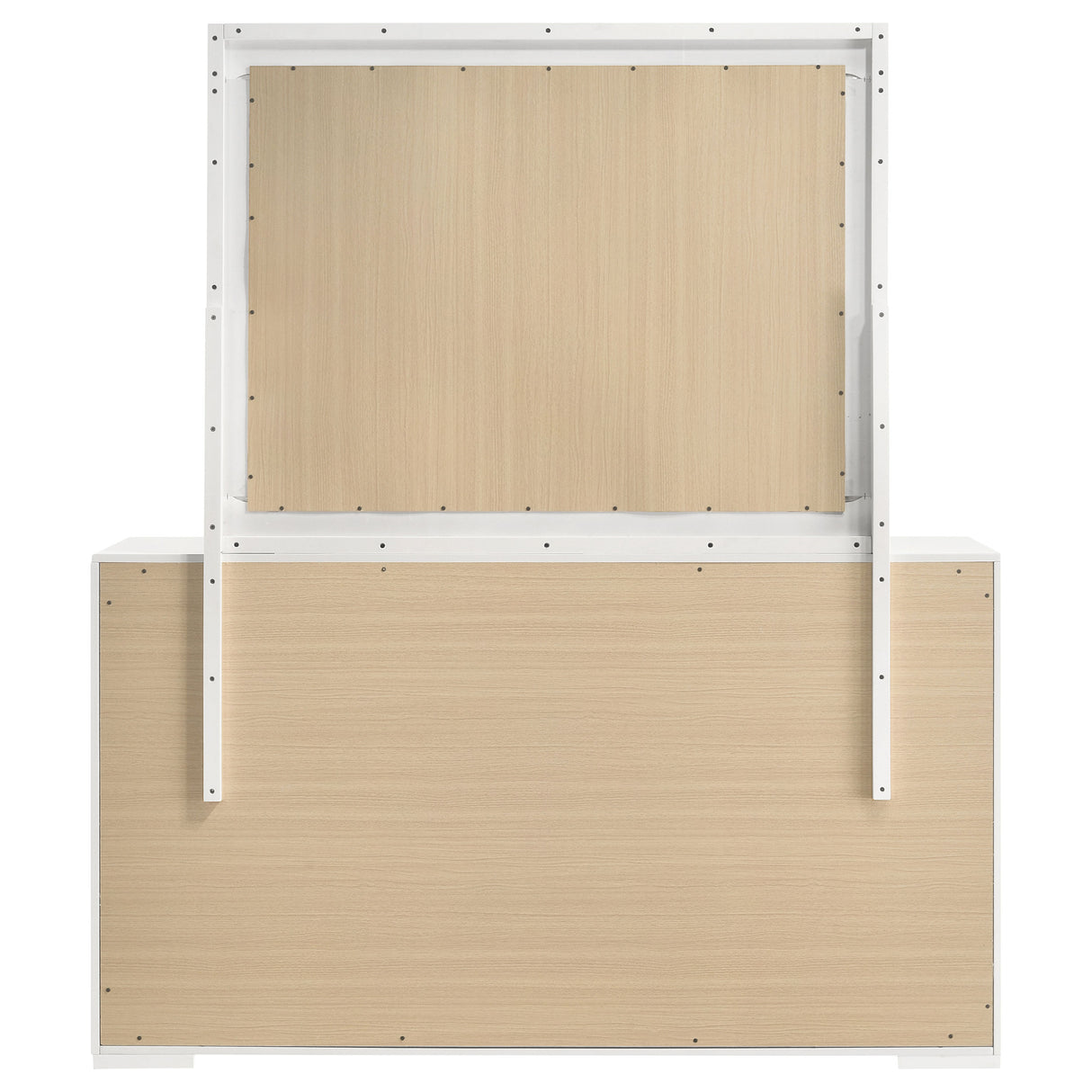 Ives 6-drawer Dresser and Mirror White High Gloss - Home Elegance USA