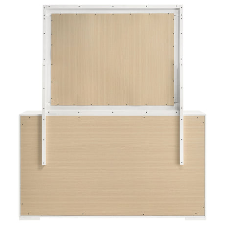 Ives 6-drawer Dresser and Mirror White High Gloss - Home Elegance USA
