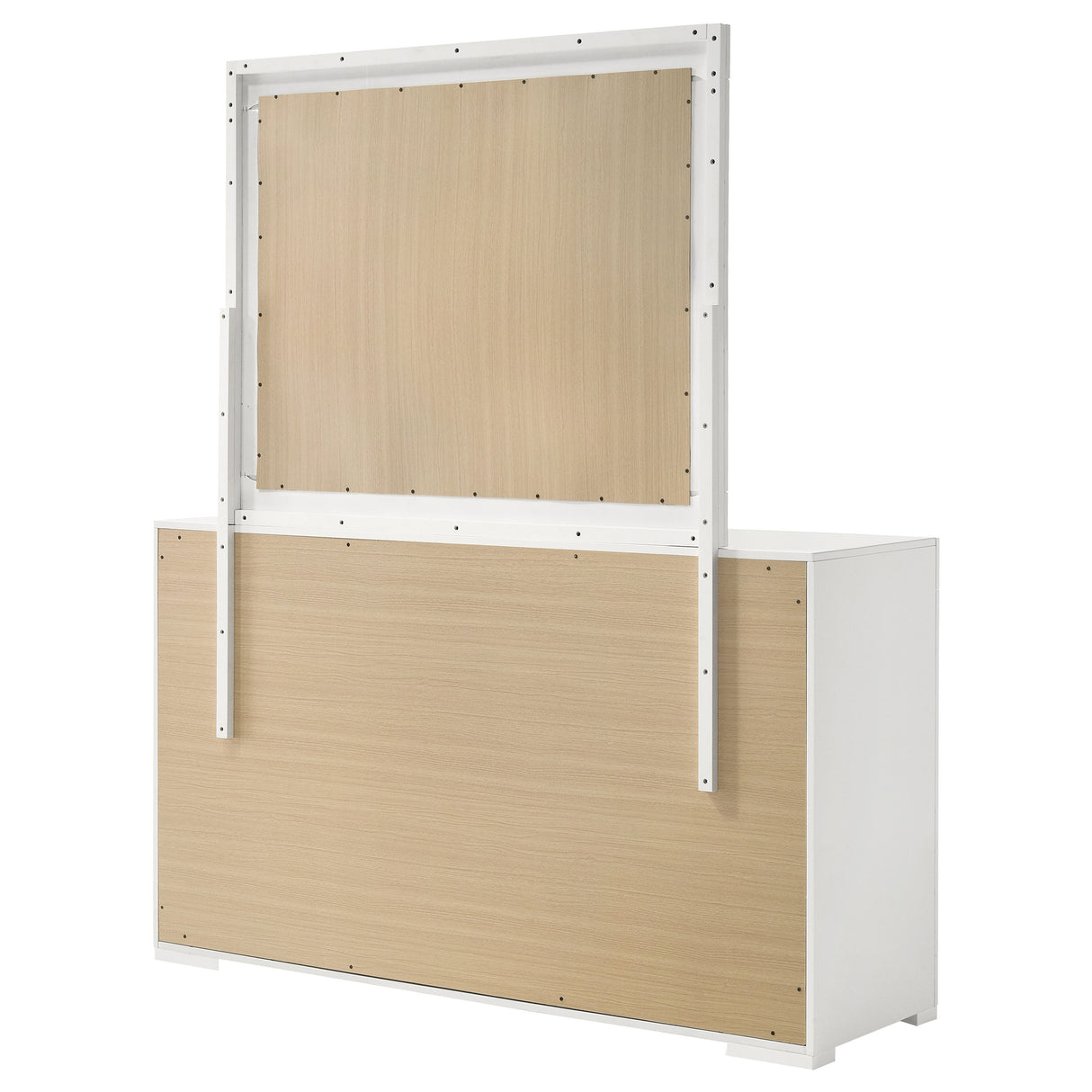 Ives 6-drawer Dresser and Mirror White High Gloss - Home Elegance USA