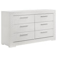 Ives 6-drawer Dresser Cabinet White High Gloss - Home Elegance USA