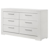 Ives 6-drawer Dresser Cabinet White High Gloss - Home Elegance USA