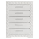 Ives 5-drawer Bedroom Chest of Drawers White High Gloss - Home Elegance USA