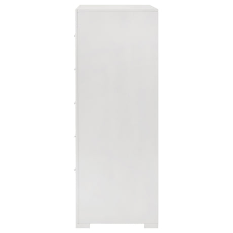 Ives 5-drawer Bedroom Chest of Drawers White High Gloss - Home Elegance USA