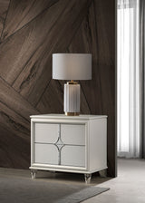 Olivia 2-drawer Nightstand Bedside Table Pearl White - Home Elegance USA