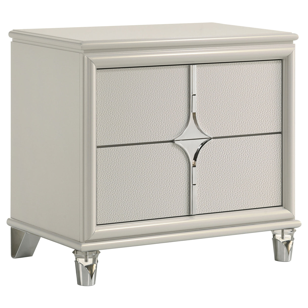 Olivia 2-drawer Nightstand Bedside Table Pearl White - Home Elegance USA
