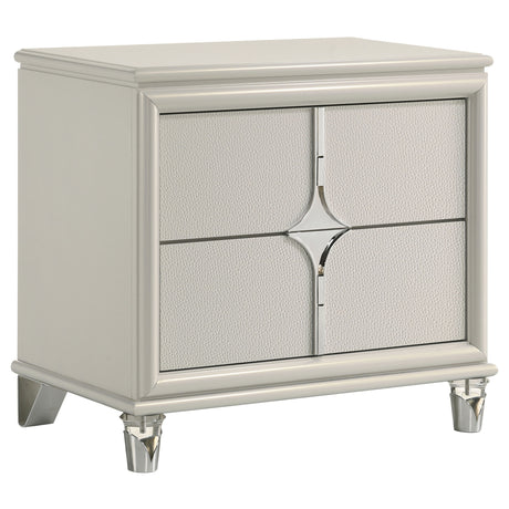 Olivia 2-drawer Nightstand Bedside Table Pearl White - Home Elegance USA