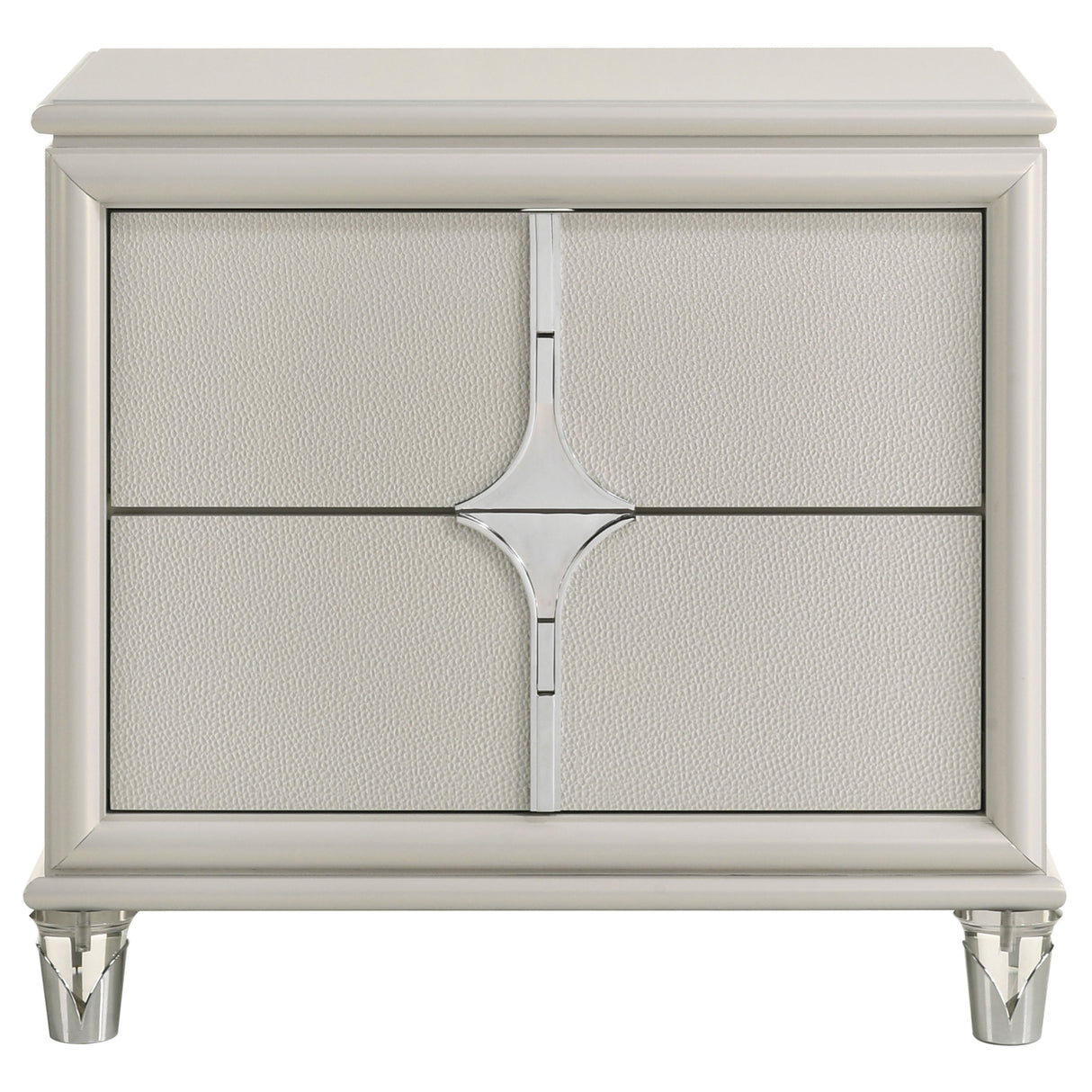 Olivia 2-drawer Nightstand Bedside Table Pearl White - Home Elegance USA