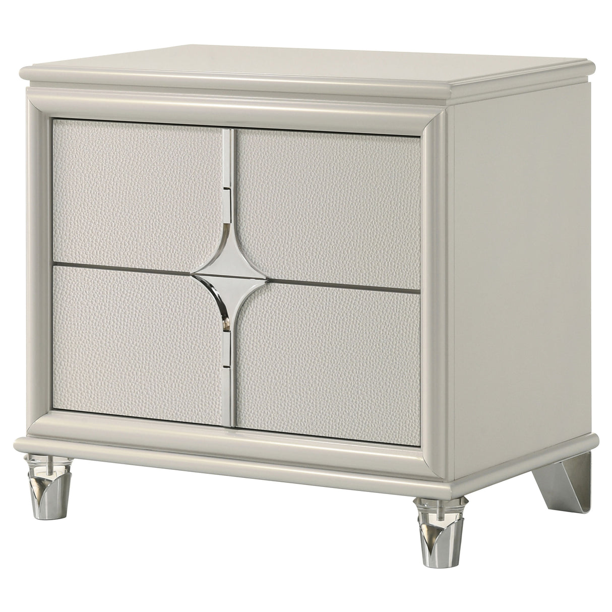 Olivia 2-drawer Nightstand Bedside Table Pearl White - Home Elegance USA