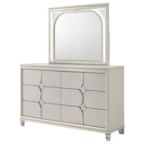 Olivia 6-drawer Dresser and LED Mirror Pearl White - Home Elegance USA
