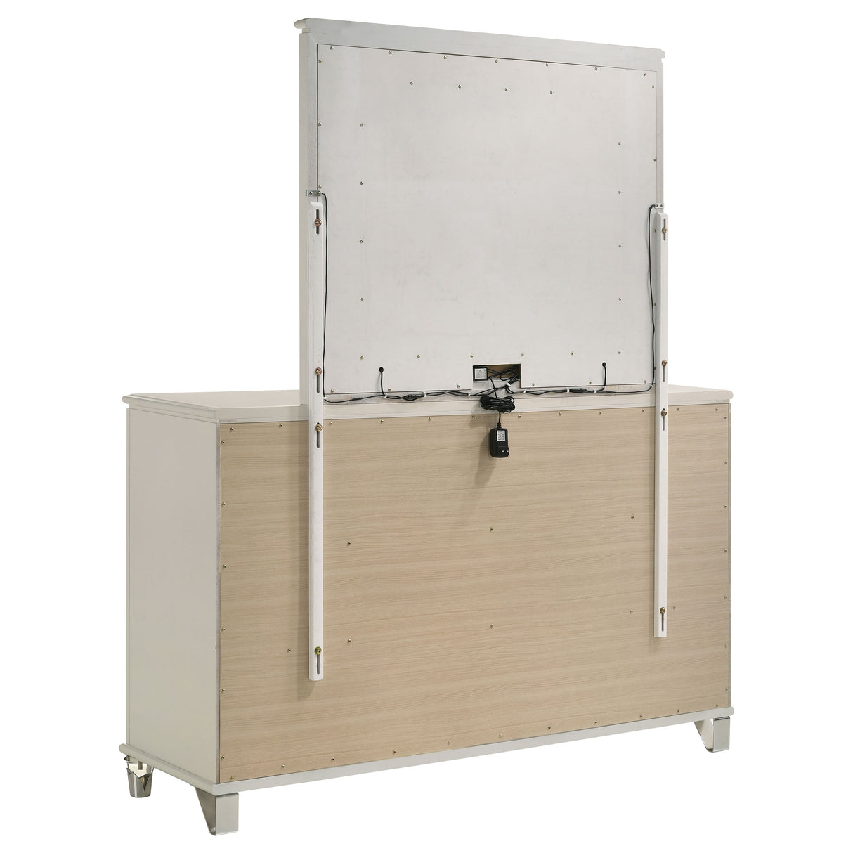 Olivia 6-drawer Dresser and LED Mirror Pearl White - Home Elegance USA
