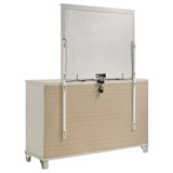 Olivia 6-drawer Dresser and LED Mirror Pearl White - Home Elegance USA