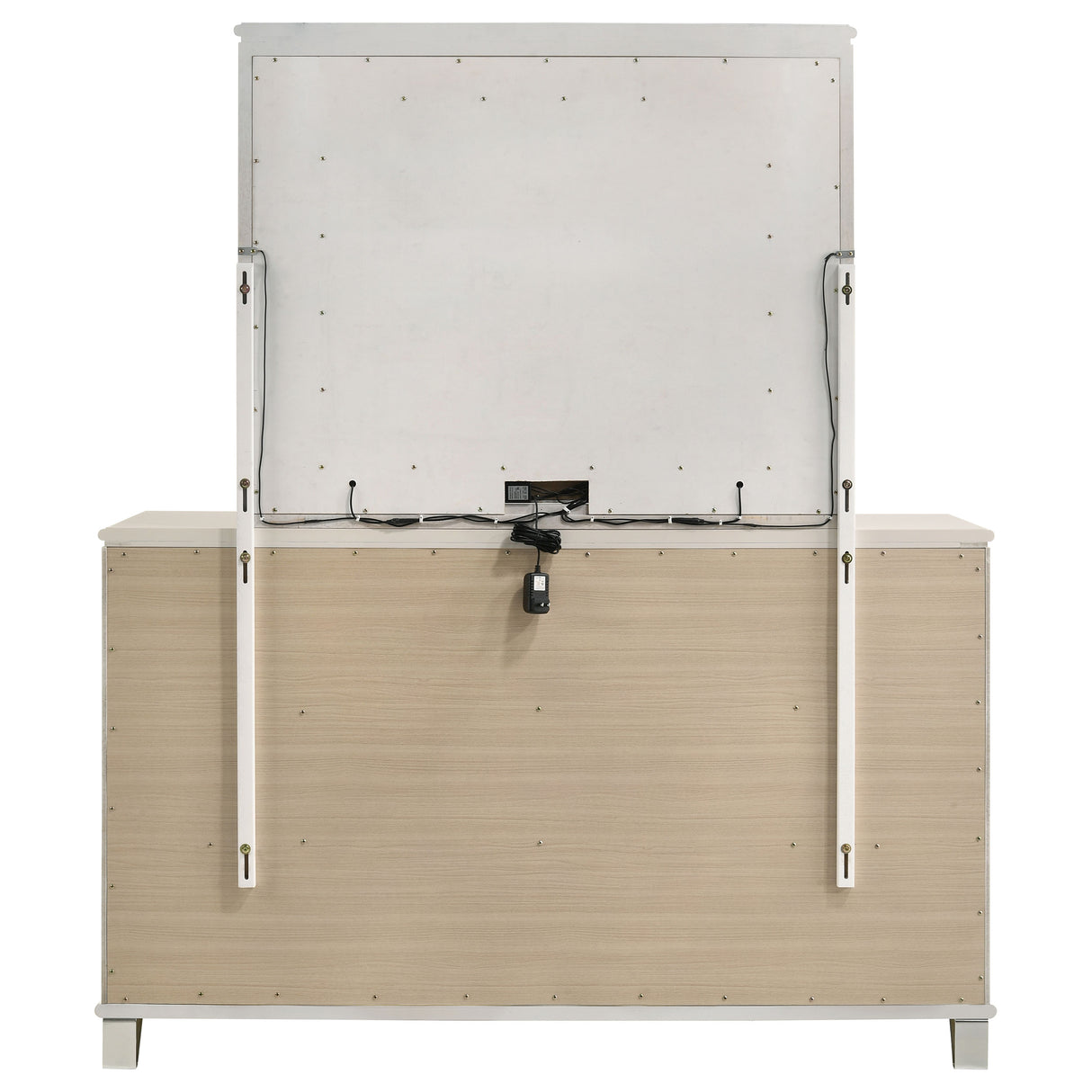 Olivia 6-drawer Dresser and LED Mirror Pearl White - Home Elegance USA