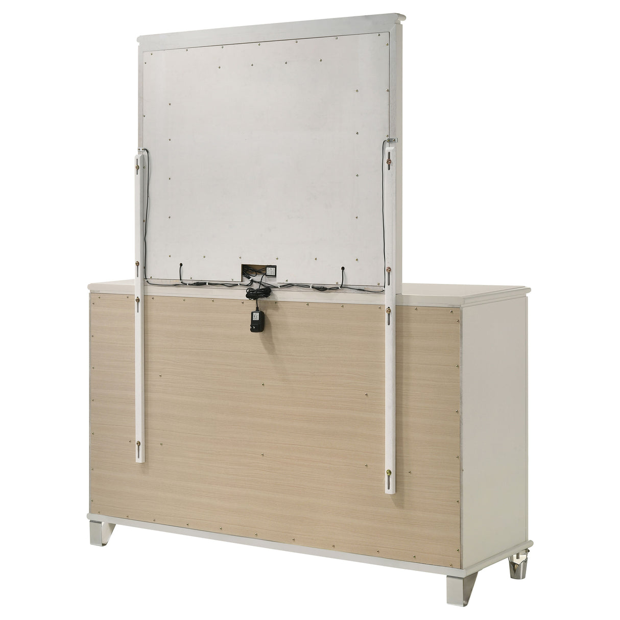 Olivia 6-drawer Dresser and LED Mirror Pearl White - Home Elegance USA