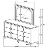 Olivia 6-drawer Dresser and LED Mirror Pearl White - Home Elegance USA