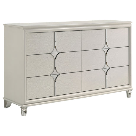 Olivia 6-drawer Dresser Cabinet Pearl White - Home Elegance USA