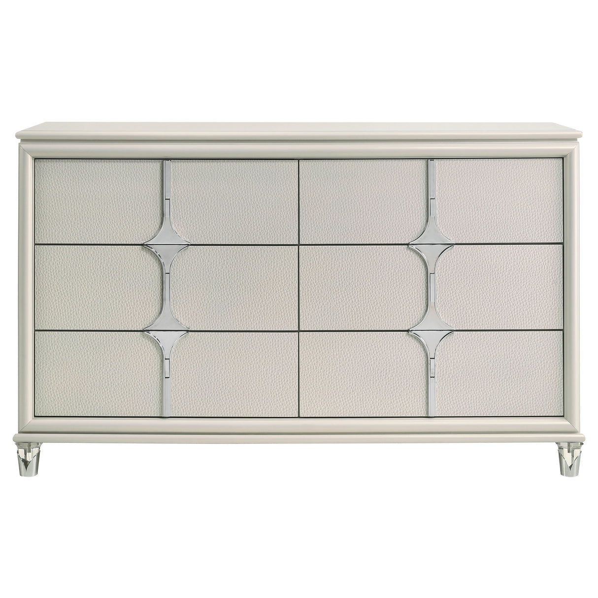 Olivia 6-drawer Dresser Cabinet Pearl White - Home Elegance USA