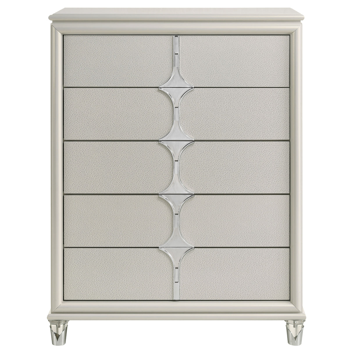 Olivia 5-drawer Bedroom Chest of Drawers Pearl White - Home Elegance USA