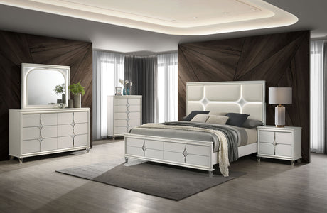 Olivia 5-drawer Bedroom Chest of Drawers Pearl White - Home Elegance USA