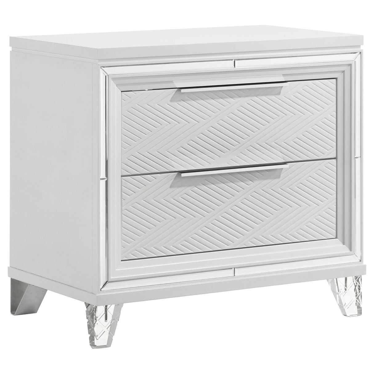 Marmore 2-drawer Nightstand Bedside Table White - Home Elegance USA
