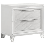 Marmore 2-drawer Nightstand Bedside Table White - Home Elegance USA