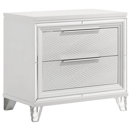 Marmore 2-drawer Nightstand Bedside Table White - Home Elegance USA