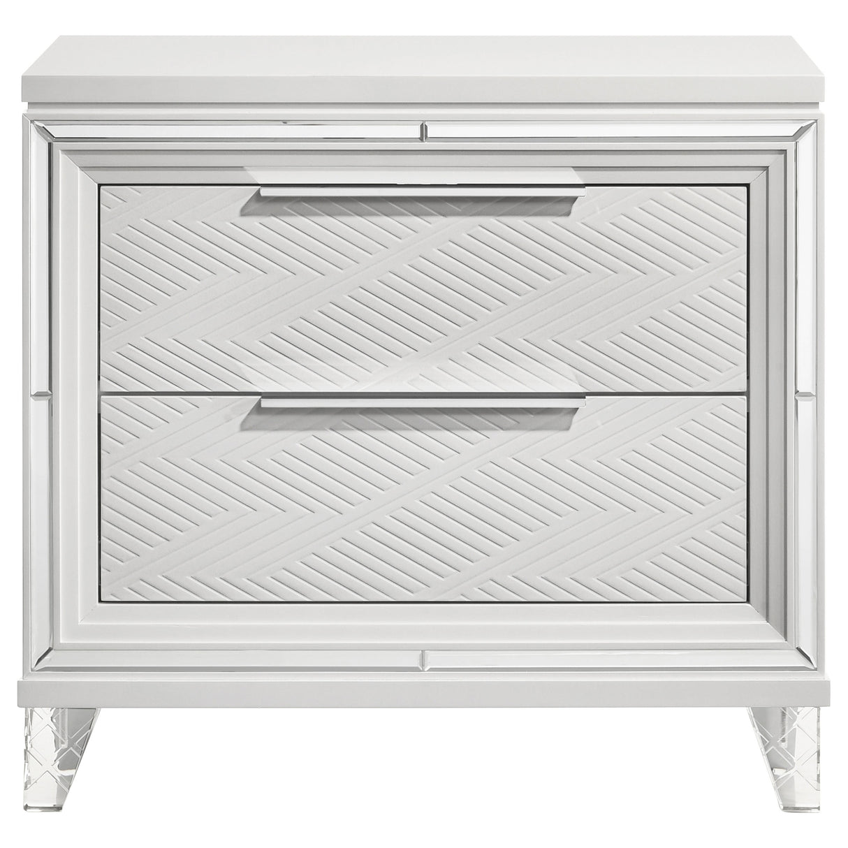 Marmore 2-drawer Nightstand Bedside Table White - Home Elegance USA