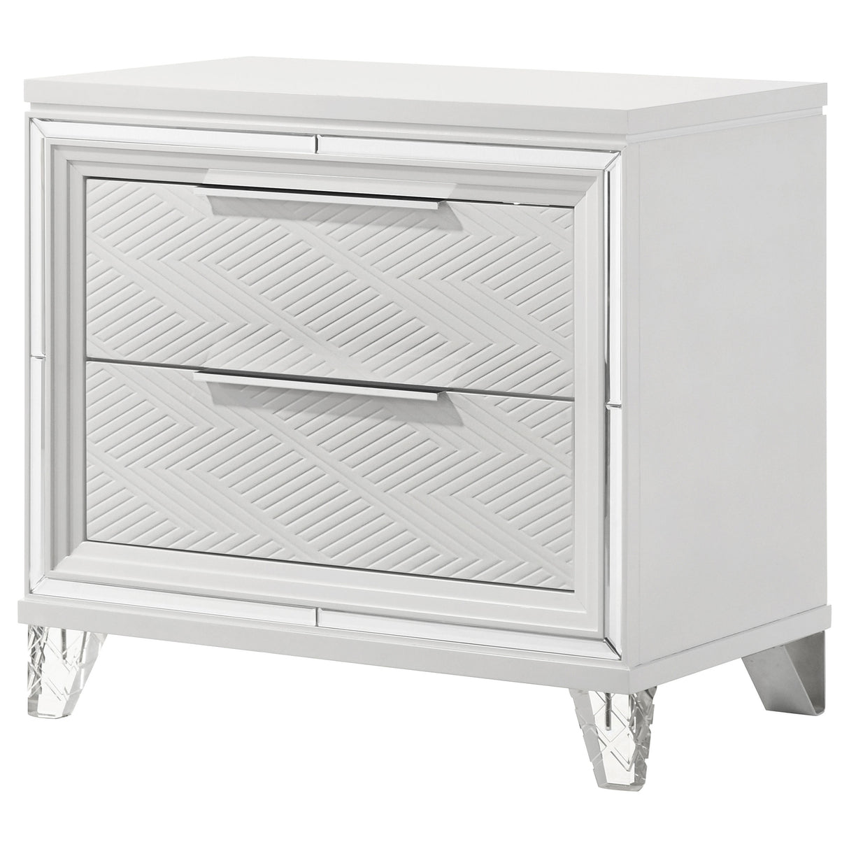 Marmore 2-drawer Nightstand Bedside Table White - Home Elegance USA
