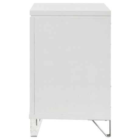 Marmore 2-drawer Nightstand Bedside Table White - Home Elegance USA
